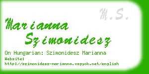 marianna szimonidesz business card